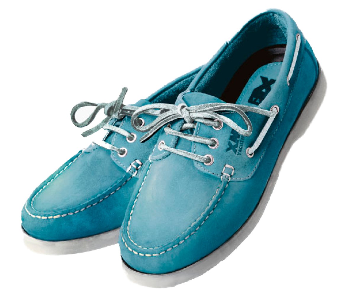 Zapato Nautico Crew Cuero Azul Celeste XM Yatching