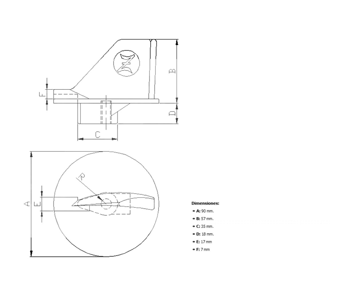 Zineti Anode for Outboard Engine Yamaha 115-125 CV