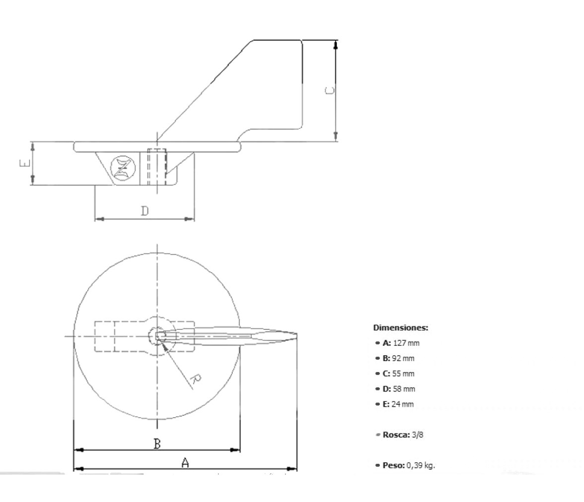 Zineti Anodo Aleta Fueraborda Yamaha 60-90 CV