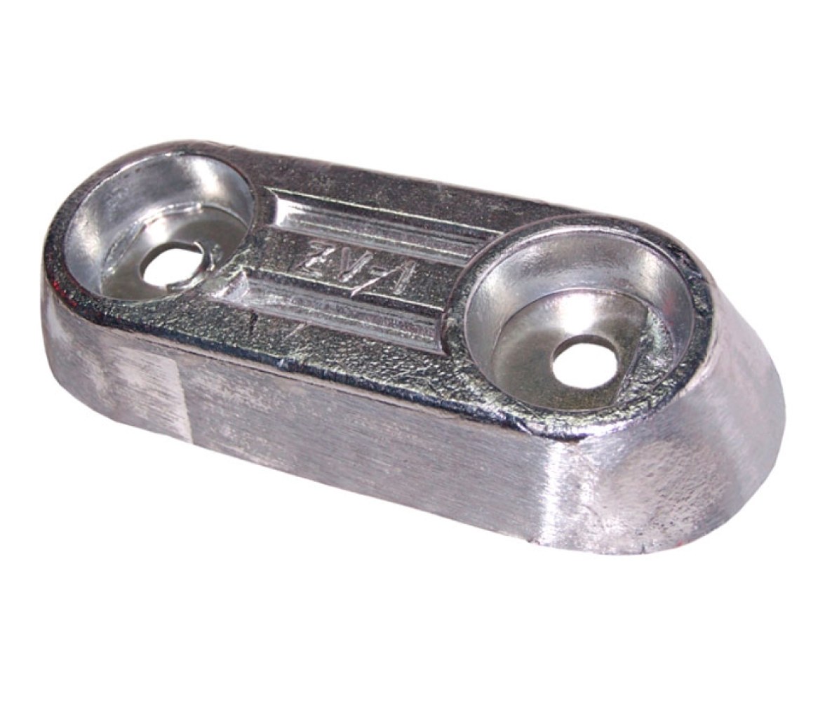 Zineti BOLT ON ALUMINUM ANODE WITH INTERIOR STEEL STRAP AND BIASED HOLES