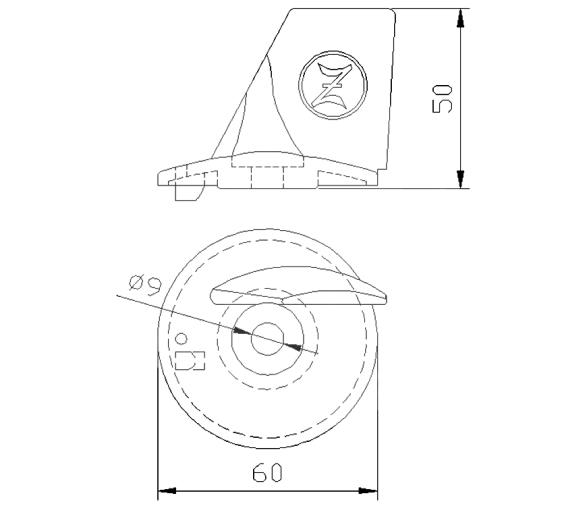Zineti Anodo Cola sin Refrigeracion 40Hp.