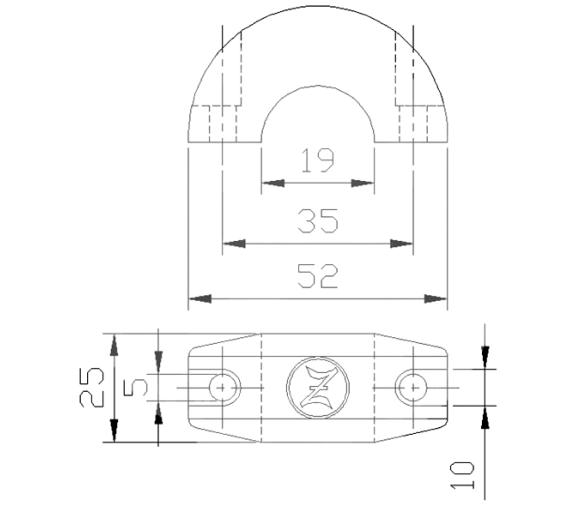 Zineti Anodo Collar Corto para Ejes