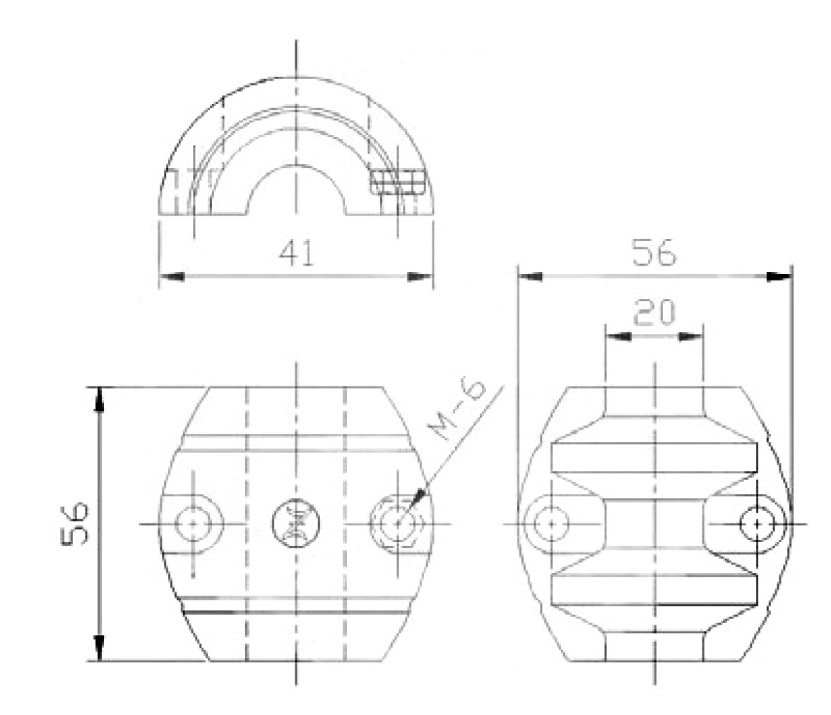 Zineti Anodo con Tuerca Insertada para Ejes 20mm