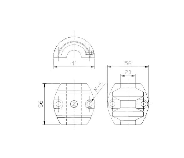 Zineti Anodo con Tuerca Insertada para Ejes 20mm
