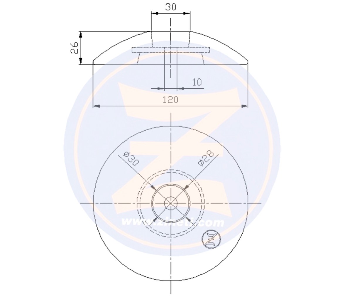 Zineti Ánodo de disco Ø 120 mm