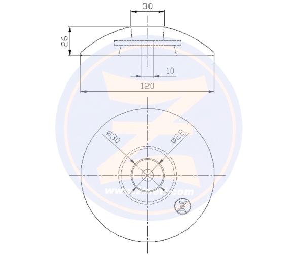 Zineti Ánodo de disco Ø 120 mm