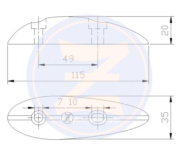 Zineti Anodo de Zinc Tipo Pez