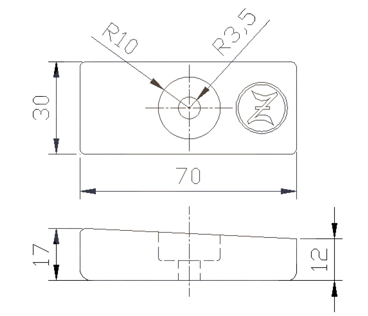 Zineti Anodo Honda Placa para Fueraborda 71 mm