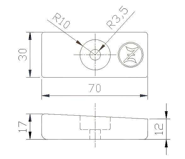 Zineti Anodo Honda Placa para Fueraborda 71 mm
