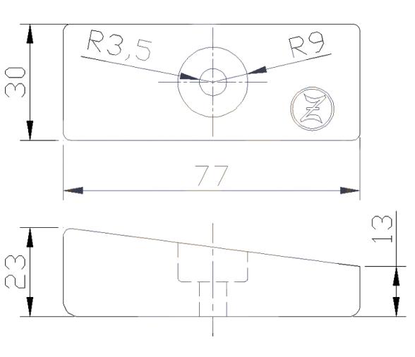 Zineti Anodo Honda Placa para Fueraborda 77 mm