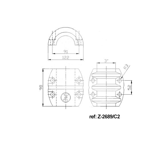 Zineti Anodo para ejes 63.5 mm