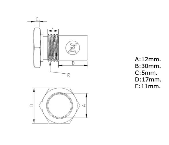 Zineti Anodo para Enfriador de Motor para Yanmar