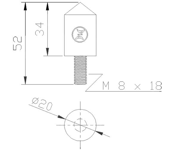 Zineti Anodo para Enfriador de Motor para Yanmar 33 mm