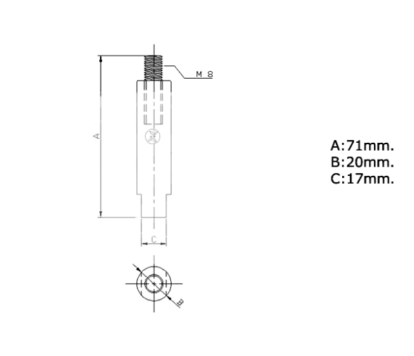 Zineti Anodo para Enfriador de motor para Yanmar M8 x 11