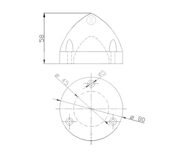 Zineti Anodo para Helice de 3 Palas Plegable Max-Prop