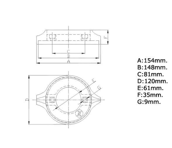 Zineti Anodo Placa 280 Intraborda