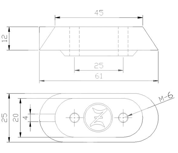 Zineti Anodo Placa Yamaha F-25 4T trim, Honda bF 2-15cV