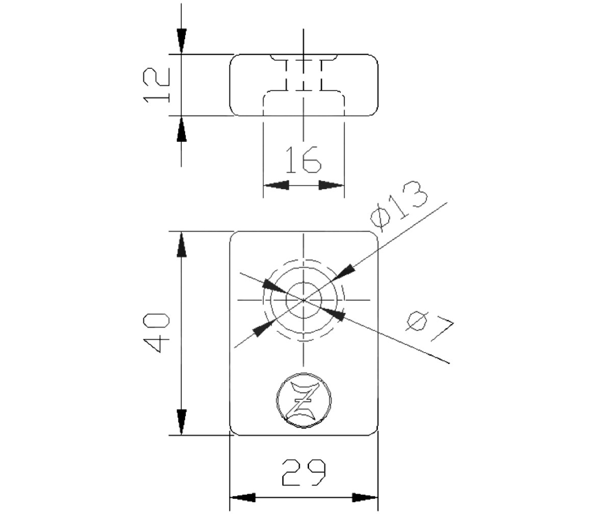 Zineti Anodo Rectangular 1 Agujero