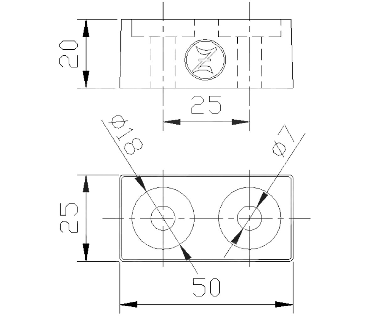Zineti Anodo Rectangular 2 Agujeros SUZUKI
