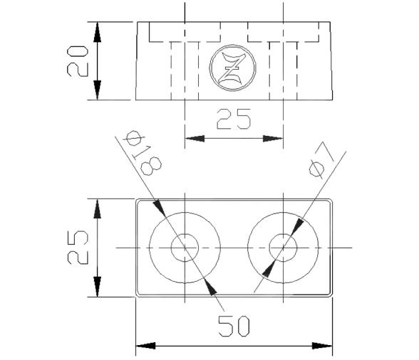 Zineti Anodo Rectangular 2 Agujeros SUZUKI