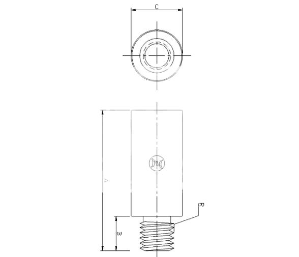 Zineti Anodo Roscado Macho