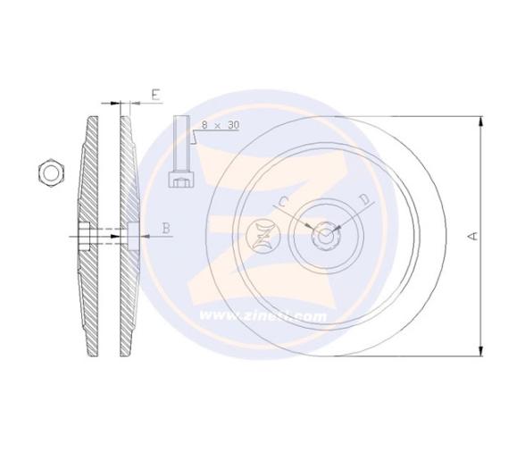 Zineti Disco en par de Aluminio para Timon