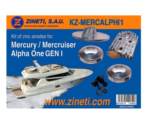 Zineti Kit Anodos Mercury-Mercruiser Alpha One GEN I
