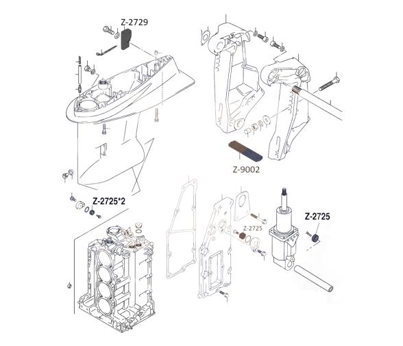 Zineti Kit Ánodos Suzuki 40-50