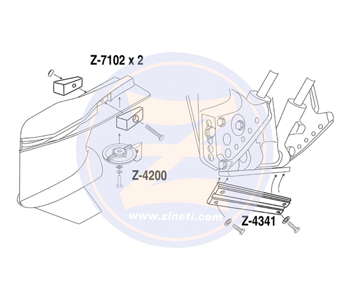 Zineti Kit de Anodos para Mercury F30-F40-F60