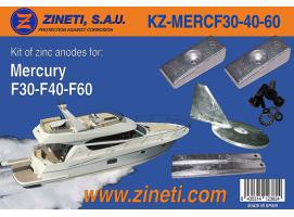 Zineti Kit de Anodos para Mercury F30-F40-F60