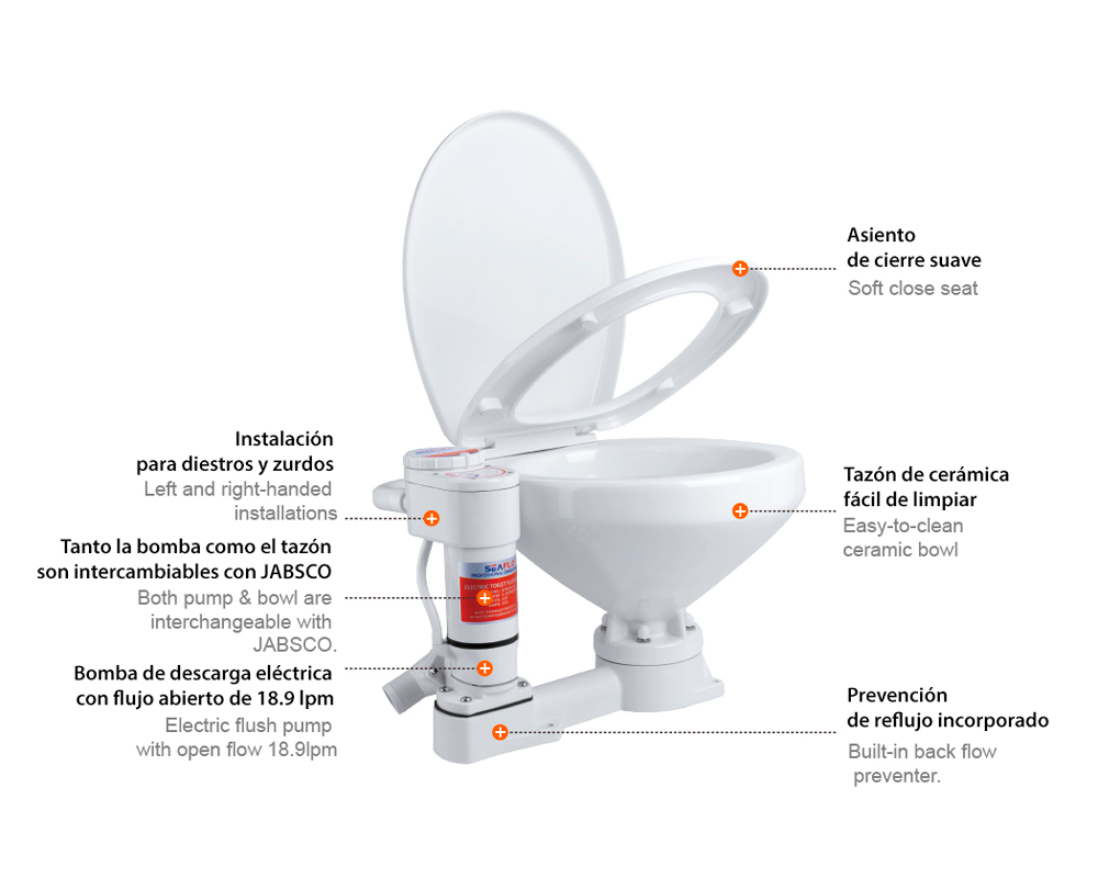 Seaflo Kit De Conversion électrique Pour Toilettes SFMTE2-02 Blanc| Waveinn