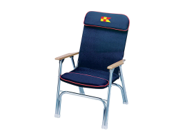 Garelick Navy Blue Padded Folding Deck Chair