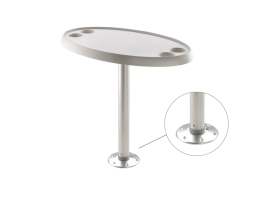 Oval Table, Removable Fixed Leg with Base