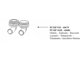 Terminales Acodados Admision+Rechazo Bomba Pump Plastimo