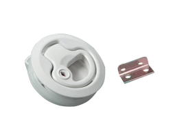 Plastic Pull White Latch with lock