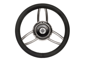 Black Leather 350 mm Bliz Steering Wheel